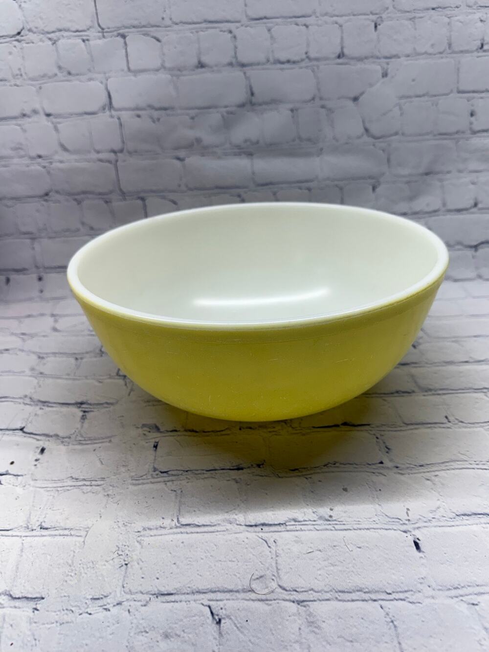 Large Vintage Pyrex Primary Color Yellow Nesting Mixing Bowl 10"